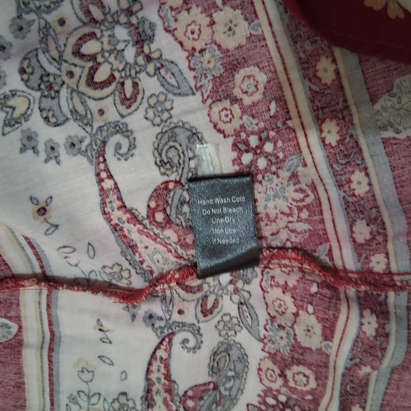 Blu Pepper EUC Crochet Lace Dress Burgundy and Cream Sz. S - Picture 8 of 9